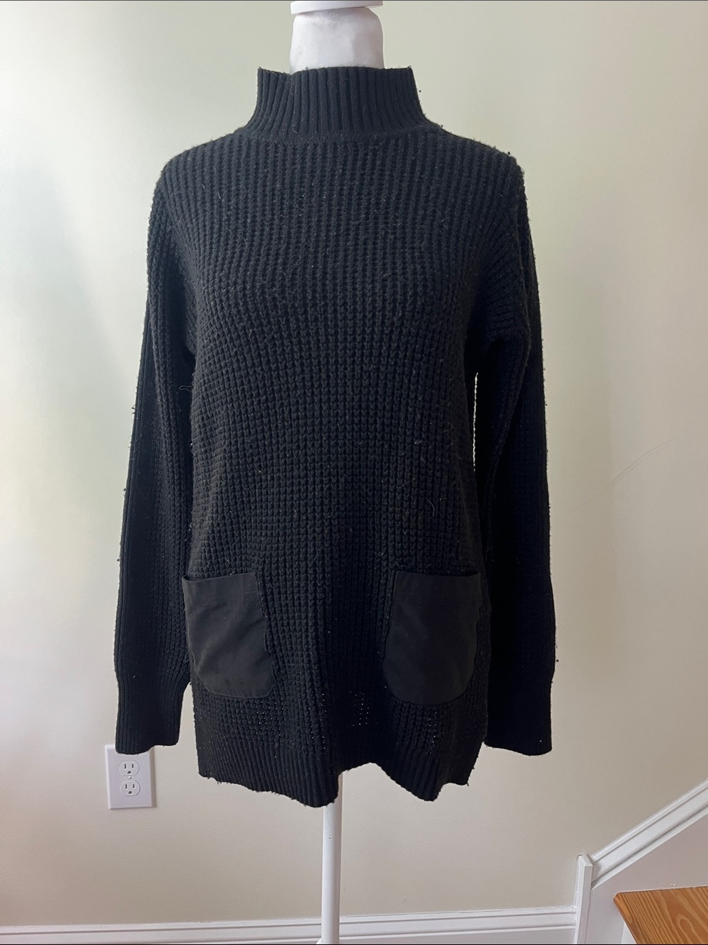 Banana Republic Black Sweater with Front Pockets